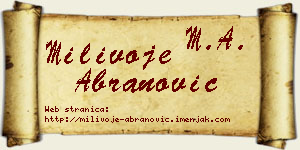 Milivoje Abranović vizit kartica